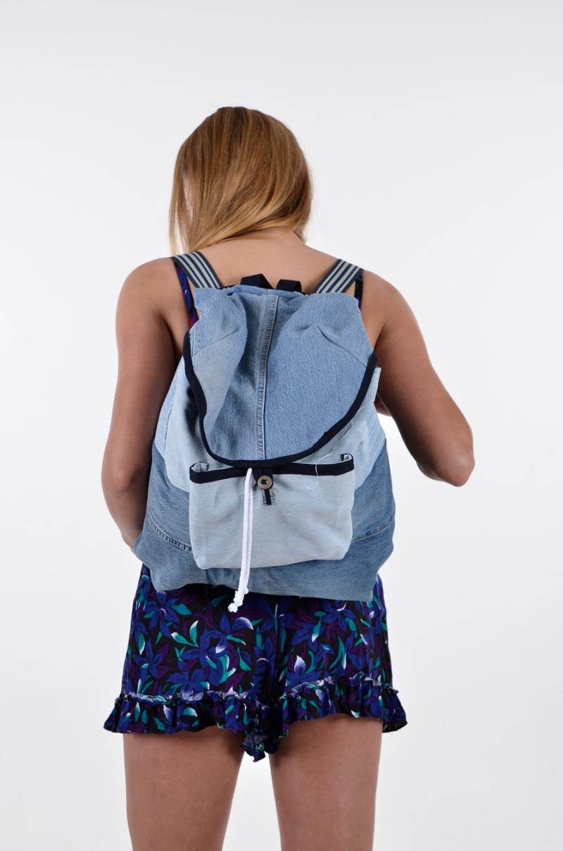 Überarbeiteter Levi's Denim Panel Rucksack - Www.brickvintage.com von BrickVintage