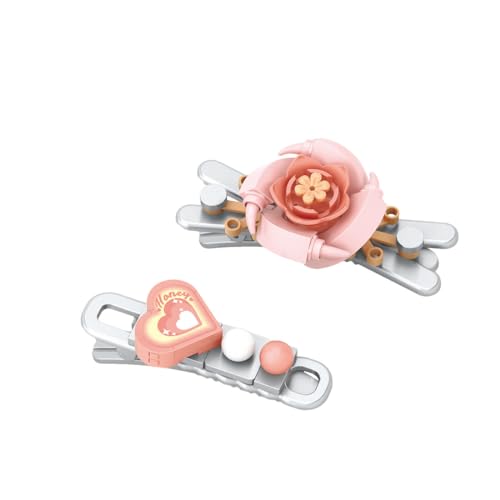 Brickddyin Haarspangen für Damen und Mädchen, DIY-Haarspangen, 15 Stück, niedliche Blumen-Haarspangen, bestes Geschenk für Frauen und Mädchen, Rosa von Brickddyin