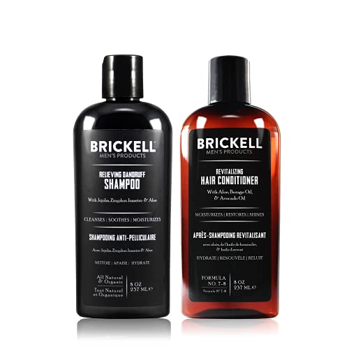 Brickell Haarpflegeroutine für Herren, Haarpflege-Routine, Schuppen-Shampoo und Conditioner-Set für Männer, natürlich und biologisch, parfümiert von Brickell Men's Products