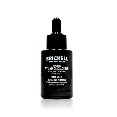 Brickell Anti-Aging-Vitamin-C-Serum für Männer für das Gesicht, reparierendes Nacht-Gesichtsserum für Männer, Natürliches und Organisches Hyaluronsäure-Serum für das Gesicht, 30 ml, Parfümiert von Brickell Men's Products