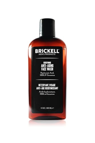 Brickell Men's Neu Definiertes Anti-Aging-Gesichtswaschmittel für Männer, Natürlich und Bio, Schäumendes Gel-Gesichtswaschmittel zur Reduzierung von Zeichen der Hautalterung (Parfümiert, 118 ml) von Brickell Men's Products