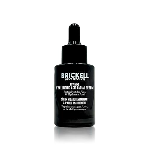 Brickell Anti-Aging-Hyaluronsäure-Serum für Männer für das Gesicht, belebendes Tagesserum für Männer, Natürliches und Organisches Vitamin-C-Gesichtsserum mit Proteinpeptiden, 30 ml, parfümfrei von Brickell Men's Products