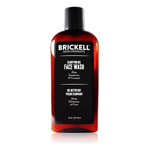 Brickell Men's Clarifying Gel Face Wash - Natürliche und organische - Männer Reinigungsgel mit Geranie, Kokosnuss und Aloe Vera - 237 ml - Parfümiert von Brickell Men's Products