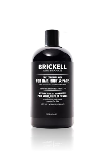 Brickell Men's Rapid Wash - Natürlich und Organisch 3-in-1 Body Wash Shower Gel für Männer (Würzige Zitrusfrische, 473 ml) von Brickell Men's Products