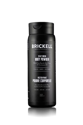 Brickell Men's Products Stay Fresh Body Powder for Men, Natural and Organic Talc-Free, Absorbs Sweat, Keeps Skin Dry (Scented, 142 g) von Brickell Men's Products