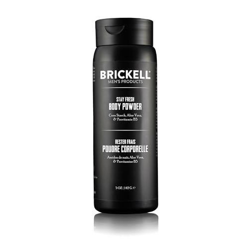 Brickell Men's Stay Fresh Körperpuder für Männer, Natürlich und Biologisch, Ohne Talkum, Absorbiert Schweiß, Hält die Haut Rrocken (Parfümfrei, 142 g) von Brickell Men's Products