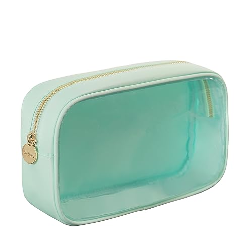 Bricte Reise-Kosmetiktasche, adrette Make-up-Tasche, transparenter Reißverschlussbeutel für Damen, Nylon und TPU, Minze, Large, modisch von Bricte