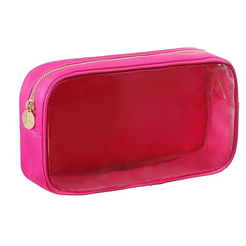 Bricte Reise-Kosmetiktasche, adrette Make-up-Tasche, transparenter Reißverschlussbeutel für Damen, Nylon und TPU, hot pink, Medium, modisch von Bricte