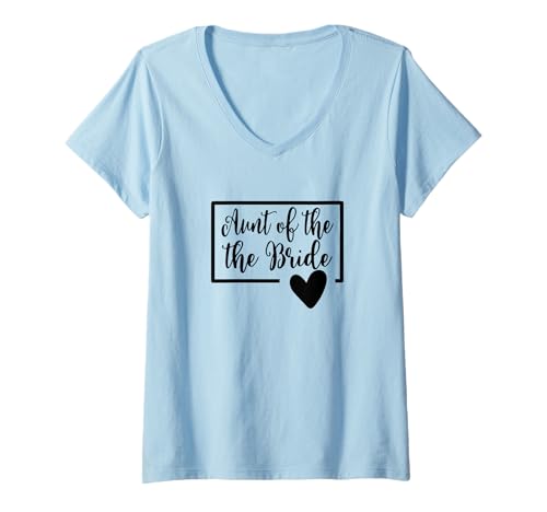 Damen Tante der Braut Hochzeitstag Junggesellinnenabschied Dusche Herz Liebe T-Shirt mit V-Ausschnitt von Bridal Party Apparel by Jess