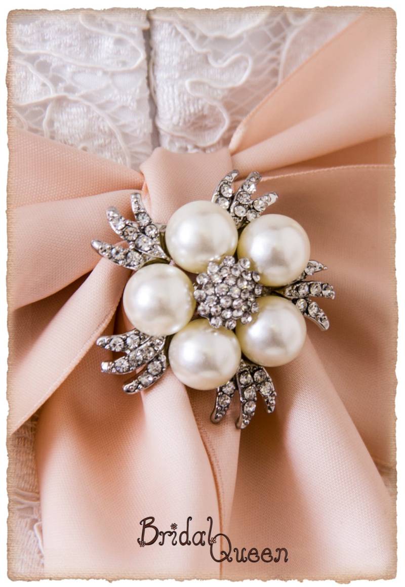 Perle Hochzeitsbrosche, Brosche, Strass-Brosche, Braut, Braut Schärpe Hochzeit Thematisieren Brosche von BridalQueen