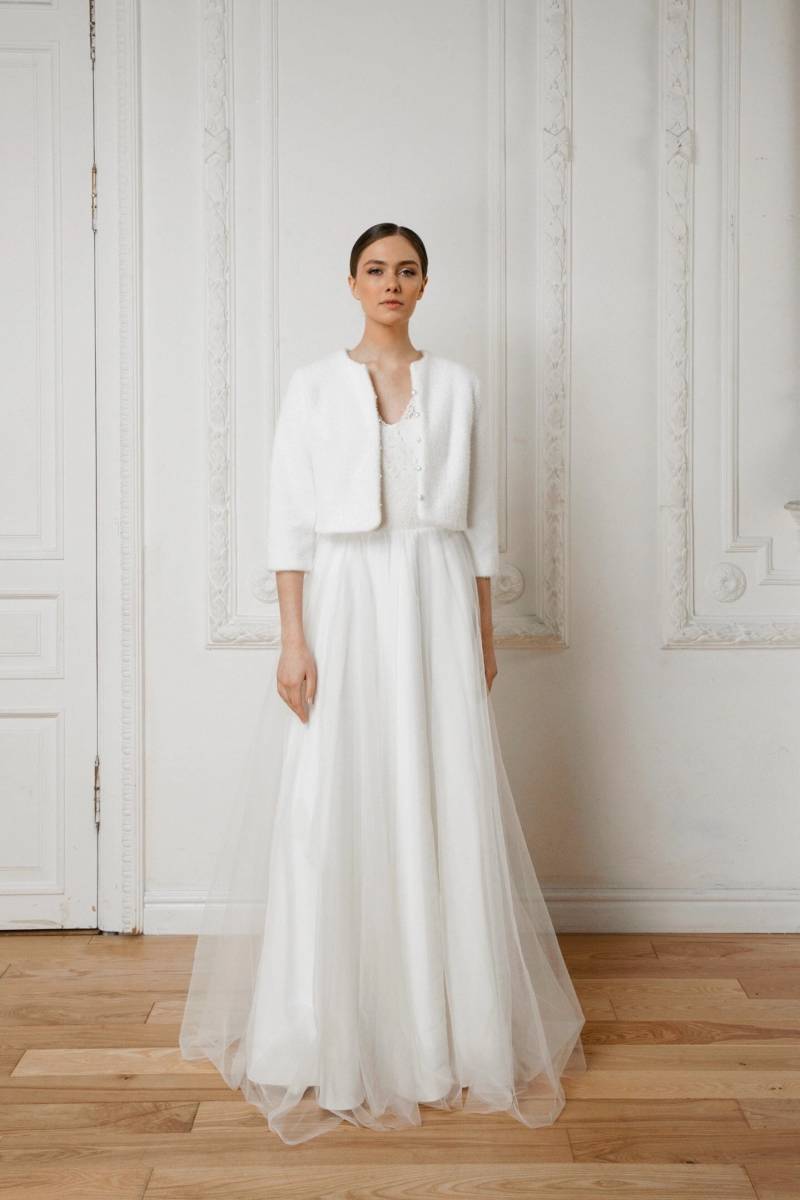 Angora Wolle Brautjacke Hochzeit Vertuschen, 3/4 Ärmel von BridalgardenStudio