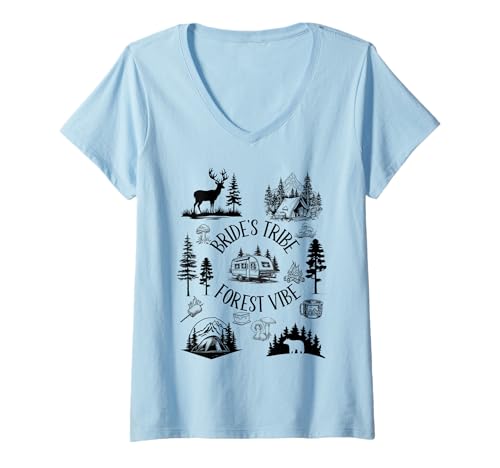 Damen Junggesellinnenabschied, Stammeslager T-Shirt mit V-Ausschnitt von Bride's tribe