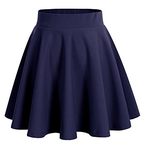 bridesmay Damen Mini Rock Sommer Kurz Skater Rock Schulmädchen Anime Rock Gothic Cosplay Sexy Röcke Navy XL von bridesmay