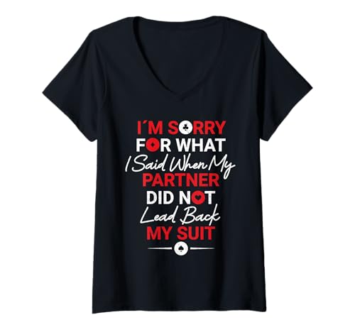 Damen Bridge Player Legend King I´m Sorry Bridge Spiel T-Shirt mit V-Ausschnitt Damen Bridge Player Legend King I´m Sorry Bridge Spiel T-Shirt mit V-Ausschnitt von Bridge Card Game Design For Bridge Player And Fans