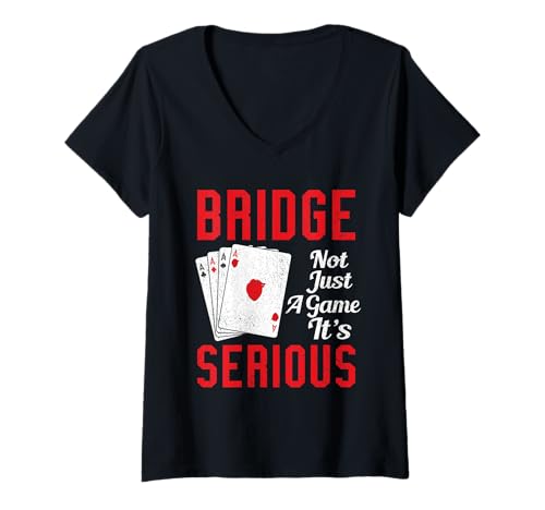Damen Bridge Player Lover Player Serious Tournament Bridge Spiel T-Shirt mit V-Ausschnitt Damen Bridge Player Lover Player Serious Tournament Bridge Spiel T-Shirt mit V-Ausschnitt von Bridge Card Game Design For Bridge Player And Fans