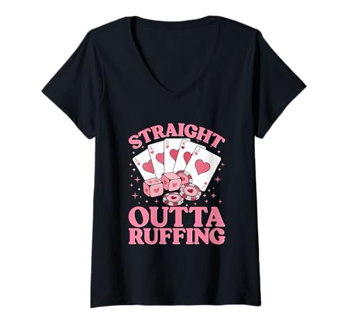 Damen Bridge Kartenspiel Funny Bridge Player Humor Witz T-Shirt mit V-Ausschnitt Damen Bridge Kartenspiel Funny Bridge Player Humor Witz T-Shirt mit V-Ausschnitt von Bridge Card Game Straight Outta Ruffing