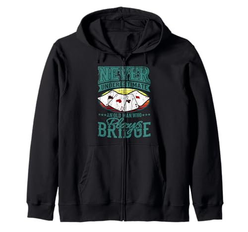 Unterschätze Niemals Old Man Bridge Player Four Aces Kapuzenjacke von Bridge Player Four Aces Card Game Humor