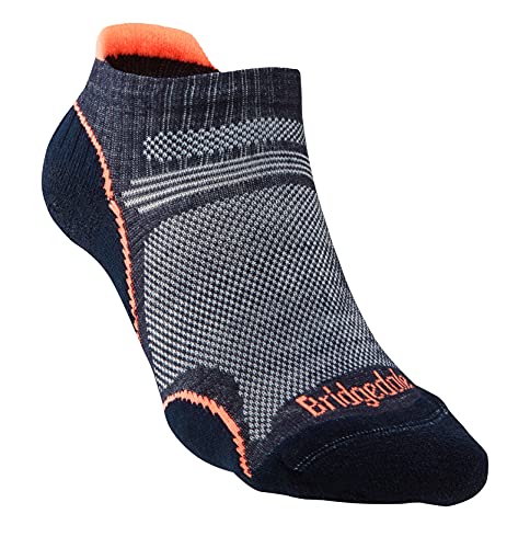 Bridgedale Damen Hike Ultralight T2 Merino Performance Low Socken, Marineblau/Bonbonfarben, M von Bridgedale