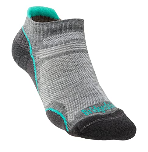 Bridgedale Damen Hike Ultralight T2 Merino Performance Low Socken, Mittelgrau/Surf von Bridgedale