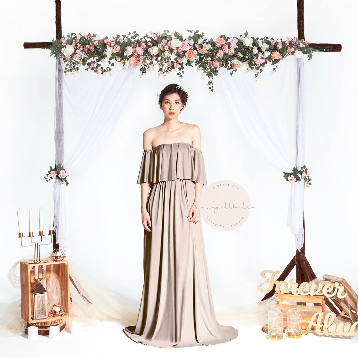 Bb Acadia in Light Taupe 2 Way Off The Shulter Bodenlange Cabrio Boho Brautjungfer Maxi Kleid Hochzeit Abendkleid Bb Acadia in Light Taupe 2 Way Off The Shulter Bodenlange Cabrio Boho Brautjungfer Maxi Kleid Hochzeit Abendkleid von Bridgettbe11e