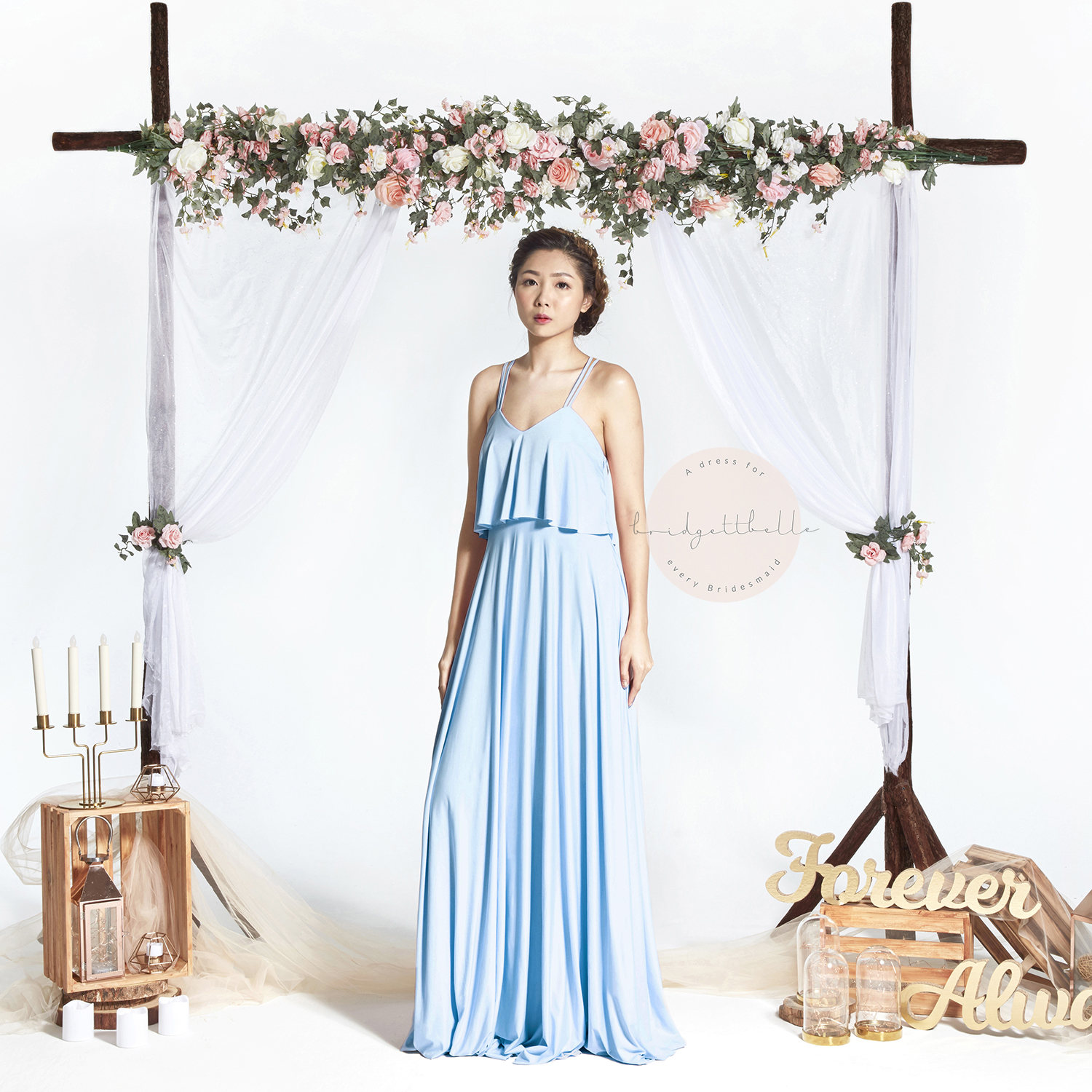 Bb Cadee in Powder Blue Riemchen Bodenlangen Cabrio Kleid Boho Brautjungfer Maxi Hochzeit Abendkleid Bb Cadee in Powder Blue Riemchen Bodenlangen Cabrio Kleid Boho Brautjungfer Maxi Hochzeit Abendkleid von Bridgettbe11e