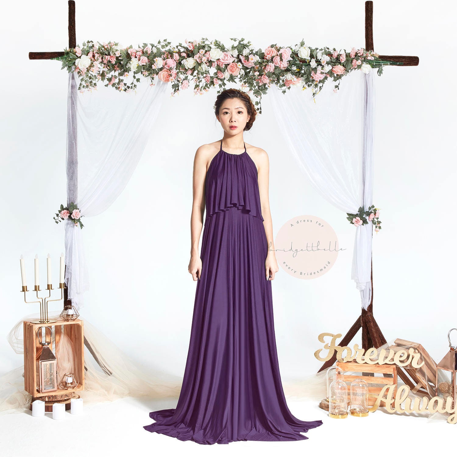 Bb Faithe in Aubergine Dunkel Lila Halter Bodenlangen Boho Brautjungfer Maxi Kleid Hochzeit Abendkleid Bb Faithe in Aubergine Dunkel Lila Halter Bodenlangen Boho Brautjungfer Maxi Kleid Hochzeit Abendkleid von Bridgettbe11e