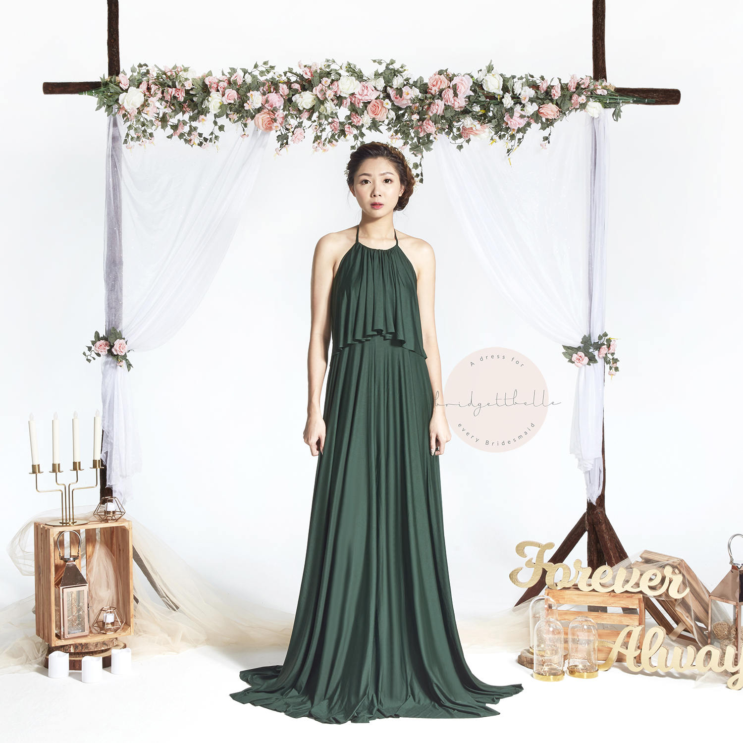 Bb Faithe in Waldgrün Halter Bodenlangen Boho Brautjungfer Maxi Kleid Hochzeit Abendkleid Bb Faithe in Waldgrün Halter Bodenlangen Boho Brautjungfer Maxi Kleid Hochzeit Abendkleid von Bridgettbe11e