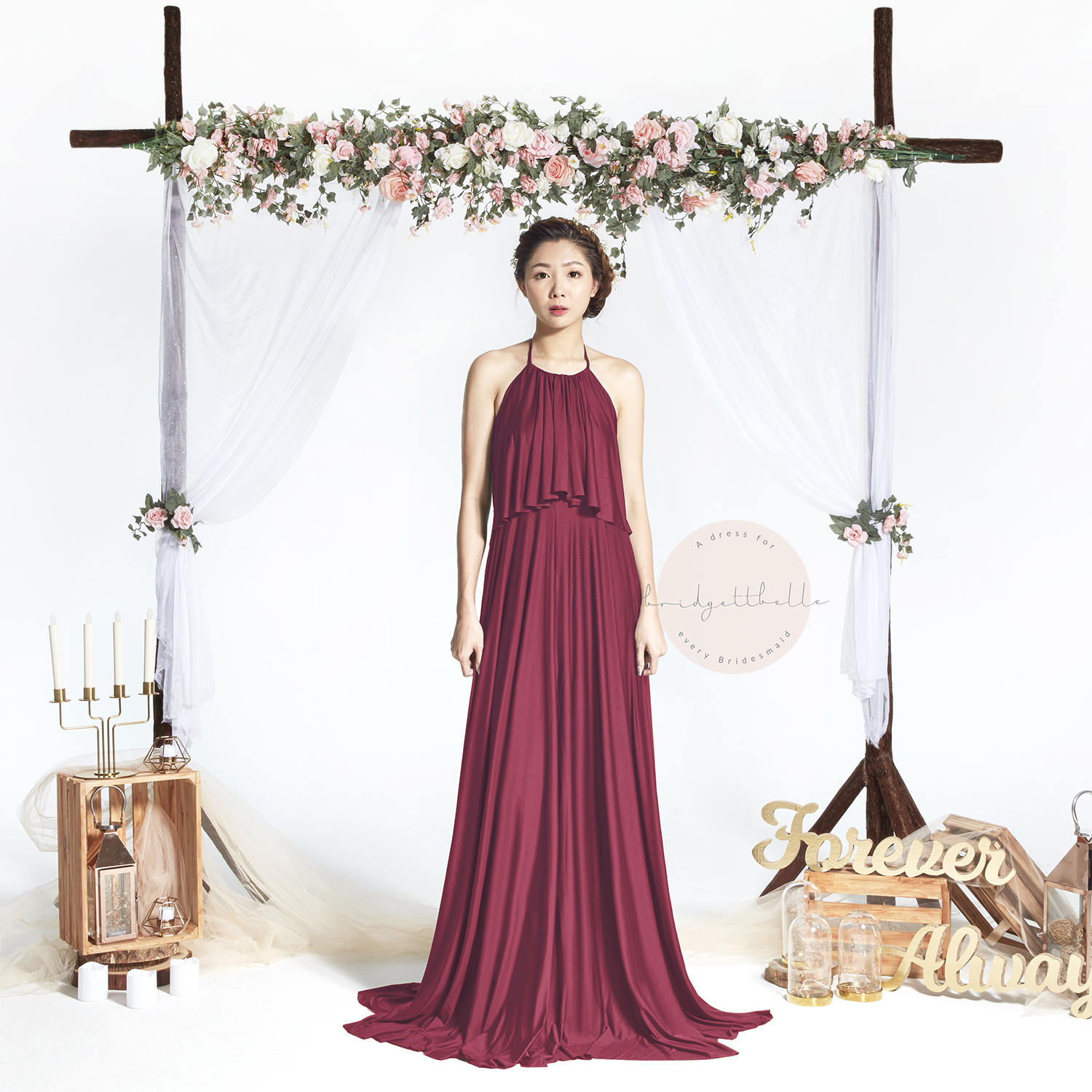 Bb Faithe in Weinrot Halter Bodenlangen Boho Brautjungfer Maxi Kleid Hochzeit Abendkleid Bb Faithe in Weinrot Halter Bodenlangen Boho Brautjungfer Maxi Kleid Hochzeit Abendkleid von Bridgettbe11e