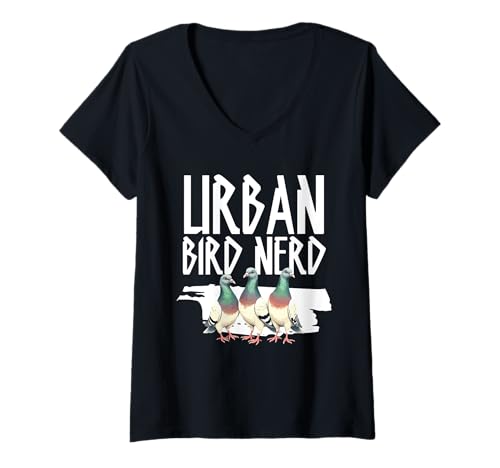Damen Tauben Taubenzüchter Brieftauben Urban Bird Nerd T-Shirt mit V-Ausschnitt Damen Tauben Taubenzüchter Brieftauben Urban Bird Nerd T-Shirt mit V-Ausschnitt von Brieftaube Renntaube Taubenzucht