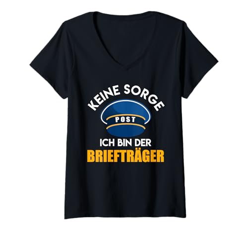 Damen Briefträger Keine Sorge ICH Bin DER BRIEFTRÄGER Postboten T-Shirt mit V-Ausschnitt Damen Briefträger Keine Sorge ICH Bin DER BRIEFTRÄGER Postboten T-Shirt mit V-Ausschnitt von Briefträger Shirt Postboten Outfit Paketzusteller