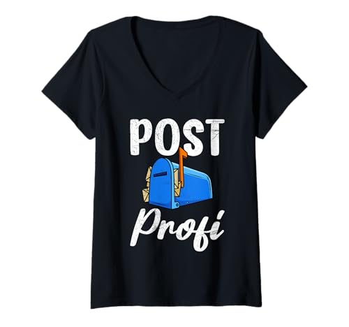 Damen Briefträger Post Profi Outfit Lustiges Postboten T-Shirt mit V-Ausschnitt Damen Briefträger Post Profi Outfit Lustiges Postboten T-Shirt mit V-Ausschnitt von Briefträger Shirt Postboten Outfit Paketzusteller