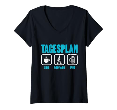Damen Briefträger TAGESPLAN Paketzusteller Lustig Postboten T-Shirt mit V-Ausschnitt Damen Briefträger TAGESPLAN Paketzusteller Lustig Postboten T-Shirt mit V-Ausschnitt von Briefträger Shirt Postboten Outfit Paketzusteller