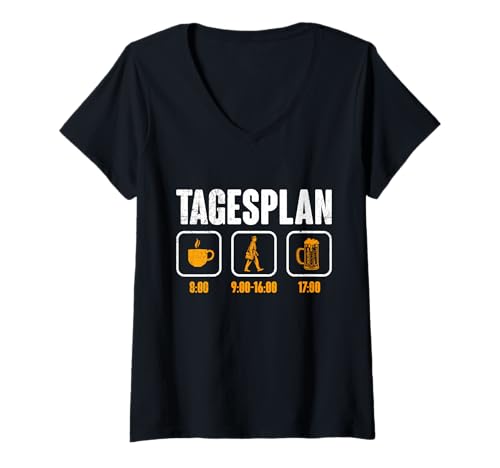 Damen Briefträger TAGESPLAN Paketzusteller Lustig Postboten T-Shirt mit V-Ausschnitt Damen Briefträger TAGESPLAN Paketzusteller Lustig Postboten T-Shirt mit V-Ausschnitt von Briefträger Shirt Postboten Outfit Paketzusteller