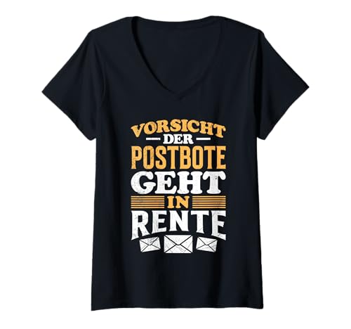 Damen Briefträger DER POSTBOTE GEHT IN Rente Lustiges Postboten T-Shirt mit V-Ausschnitt Damen Briefträger DER POSTBOTE GEHT IN Rente Lustiges Postboten T-Shirt mit V-Ausschnitt von Briefträger Shirt Postboten Outfit Ruhestand