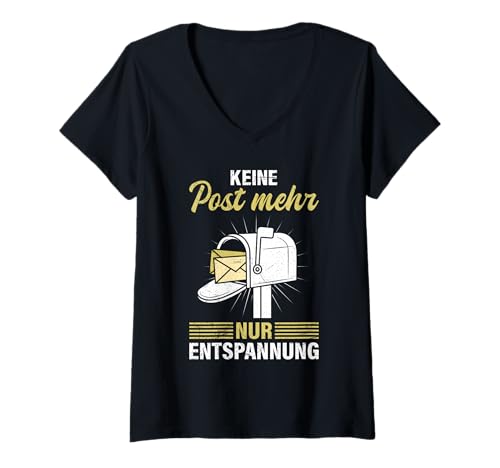 Damen Briefträger Keine Post MEHR NUR ENTSPANNUNG Postboten T-Shirt mit V-Ausschnitt Damen Briefträger Keine Post MEHR NUR ENTSPANNUNG Postboten T-Shirt mit V-Ausschnitt von Briefträger Shirt Postboten Outfit Ruhestand