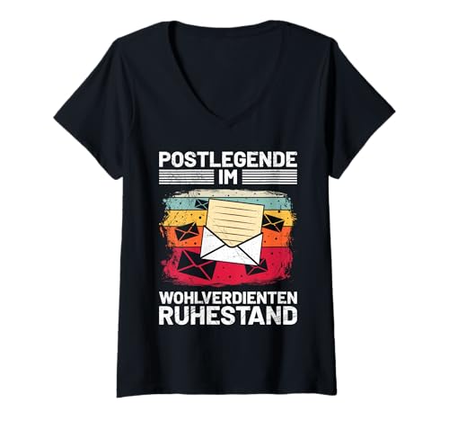 Damen Briefträger POSTLEGENDE IM WOHLVERDIENTEN Ruhestand T-Shirt mit V-Ausschnitt Damen Briefträger POSTLEGENDE IM WOHLVERDIENTEN Ruhestand T-Shirt mit V-Ausschnitt von Briefträger Shirt Postboten Outfit Ruhestand