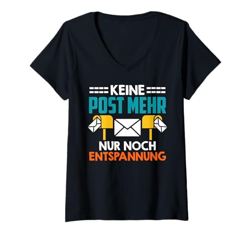 Damen Ruhestand Keine Post MEHR NUR NOCH ENTSPANNUNG Postamt T-Shirt mit V-Ausschnitt Damen Ruhestand Keine Post MEHR NUR NOCH ENTSPANNUNG Postamt T-Shirt mit V-Ausschnitt von Briefträger Shirt Postboten Outfit Ruhestand
