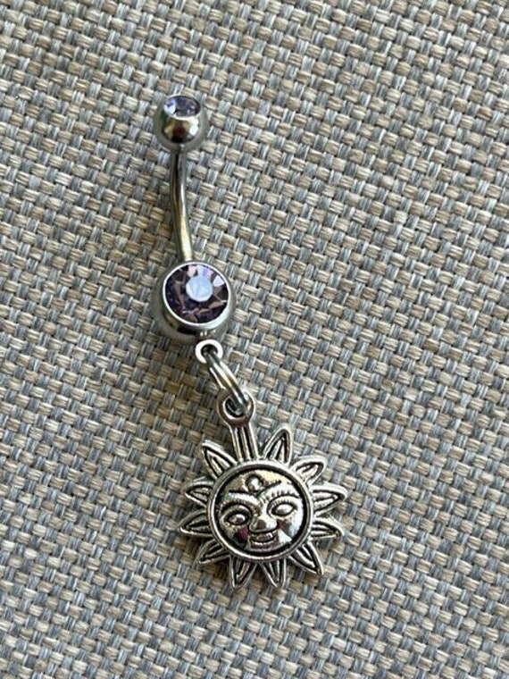 Bauchnabel Ring - Körper Schmuck Sonne Mit Doppelt Hell Lila Edelstein Bauchnabel Ring - Körper Schmuck Sonne Mit Doppelt Hell Lila Edelstein von BriellesJewels
