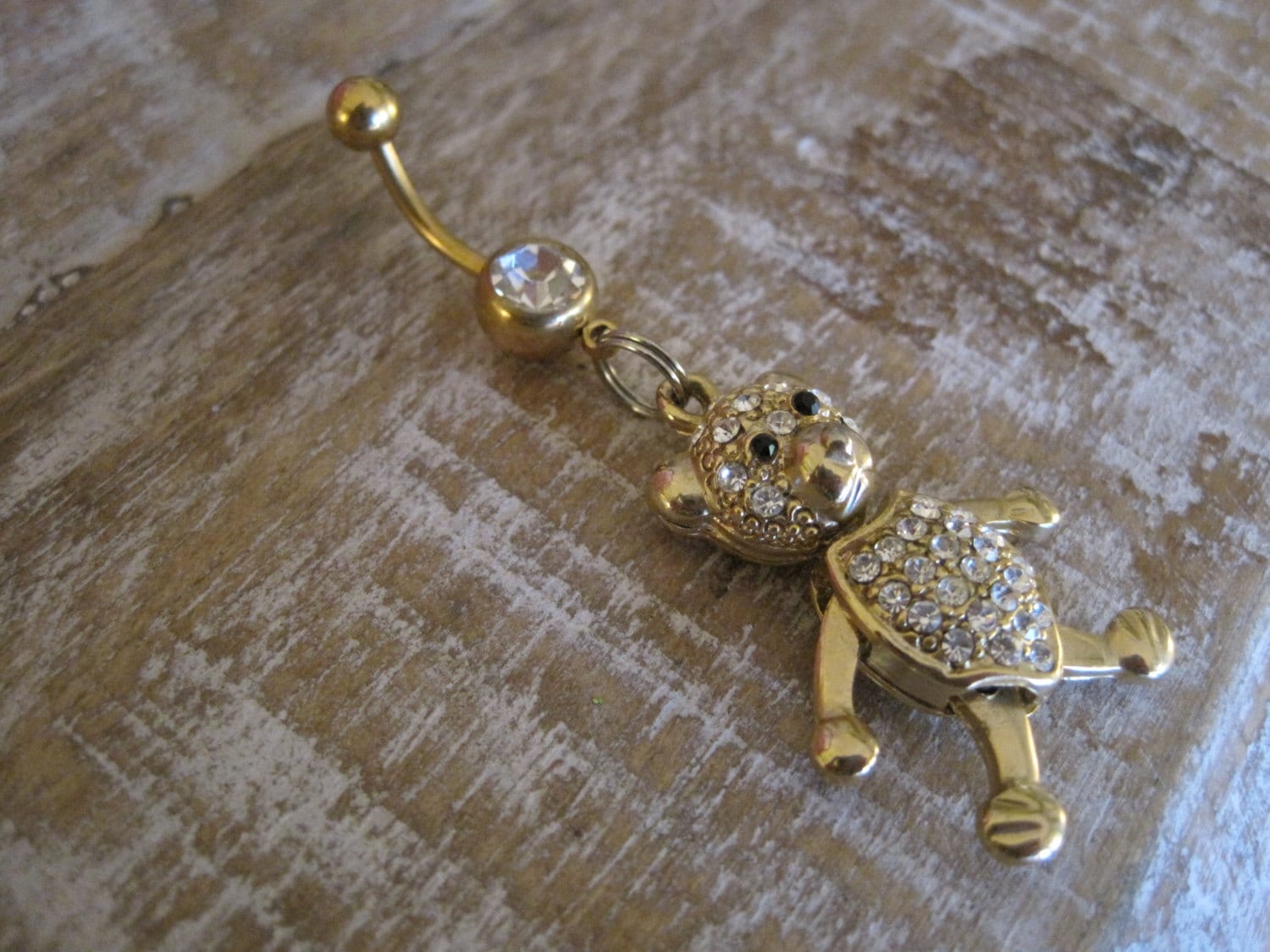 Bauchnabel Ring - Körperschmuck Teddy Bär Mit Klarem Edelstein Bauchnabel Ring - Körperschmuck Teddy Bär Mit Klarem Edelstein von BriellesJewels