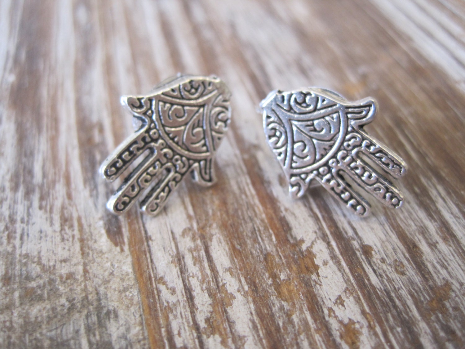 Silber Hamsa Hand Ohrringe - Ohrstecker Ohrringe Silber Hamsa Hand Ohrringe - Ohrstecker Ohrringe von BriellesJewels