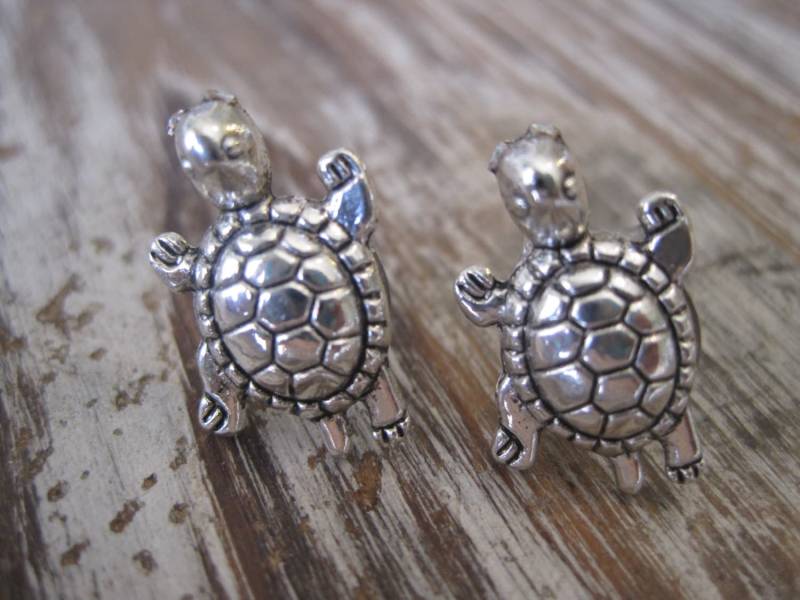 Silber Schildkröte Ohrringe - Ohrstecker Ohrringe von BriellesJewels