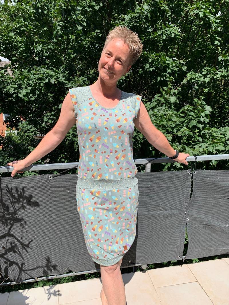 Jerseykleid, Strandkleid, Sommerkleid, Eis, Kleid Mit Taschen, Hüftkleid, Sommer, Strand von BrietschShop