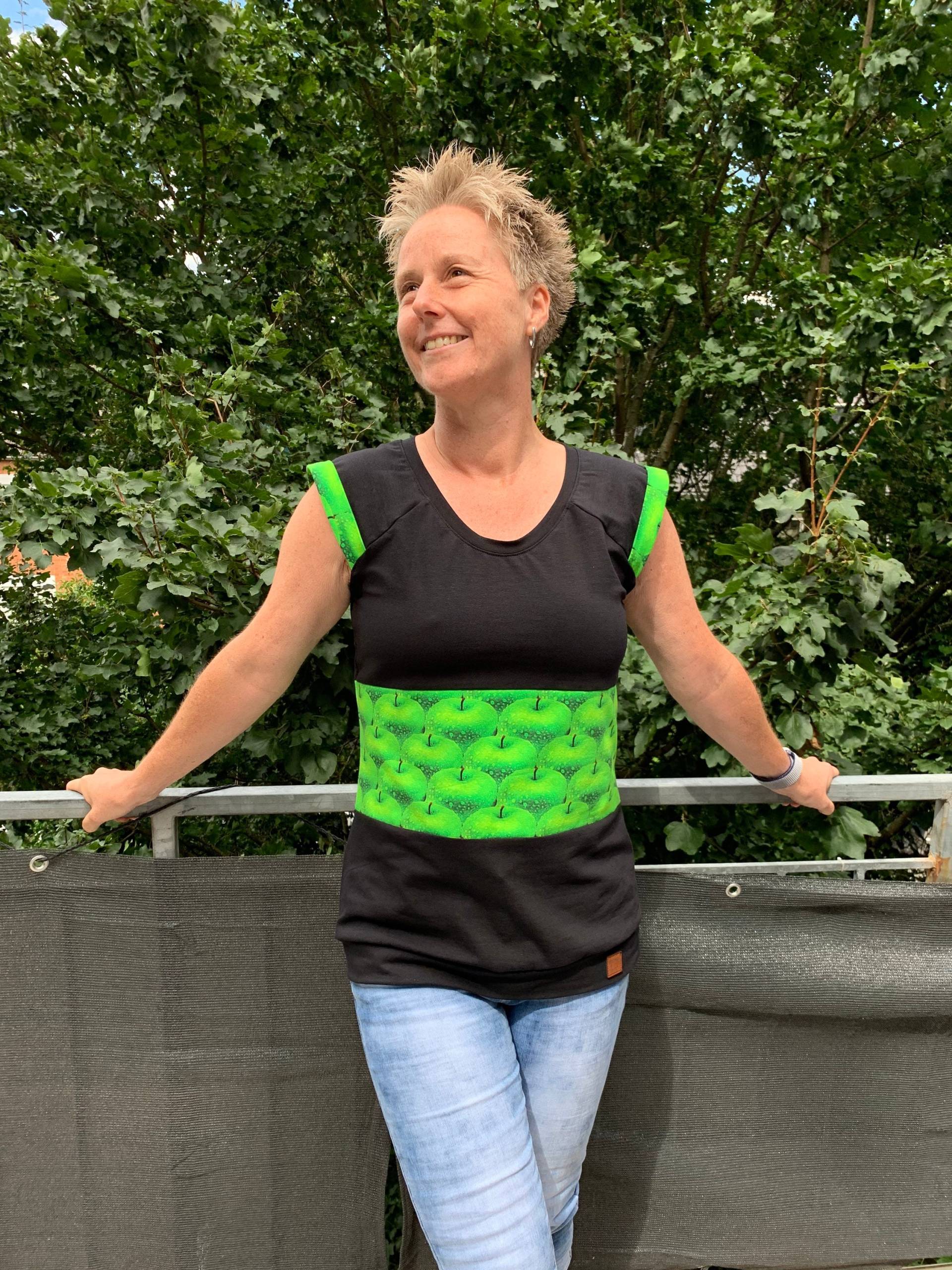 Raglanshirt, T-Shirt, Sommershirt, Top, Apfel, Jersey, Baumwolle von BrietschShop