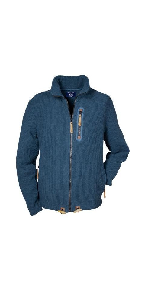Brigg Kurzweste Fleecejacke in grober Strickoptik Dunkelblau von Brigg