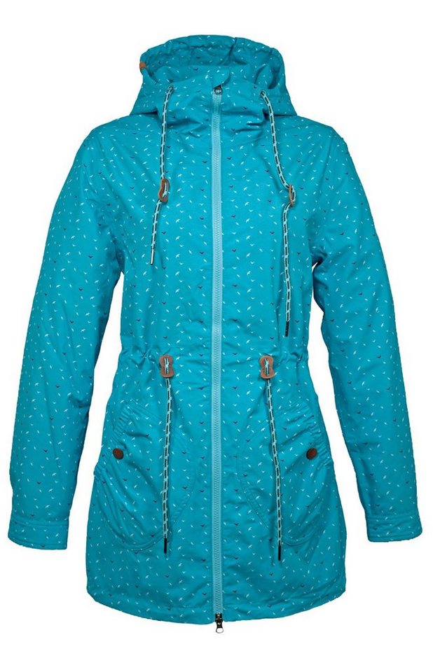 Brigg Regenjacke Damen Wetterjacke Lizzy Möwen-Print - Outdoor-Jacke Maritim mit Kapuze von Brigg