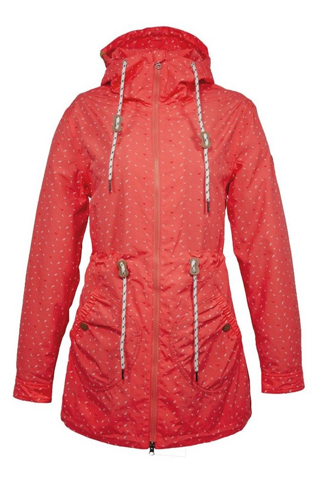 Brigg Regenjacke Damen Wetterjacke Lizzy Möwen-Print - Outdoor-Jacke Maritim mit Kapuze von Brigg