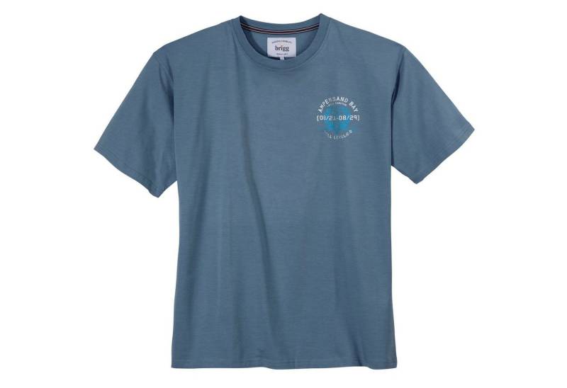 Brigg Rundhalsshirt Brigg T-Shirt maritim Übergröße blau melange von Brigg