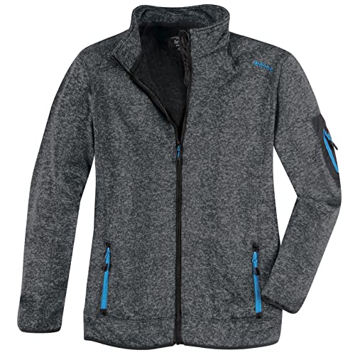 Brigg XXL Strickoptik Fleecejacke mittelgrau melange, Größe:4XL von Brigg