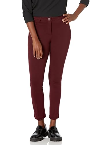 Briggs New York Damen High Rise Skinny Knit Ponte Pant, Bordeaux, 44 von Briggs New York