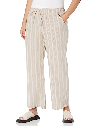 Briggs New York Damen Leinenhose zum Überziehen mit weitem Bein, Hellbraun/Beige/Braun, 42 von Briggs New York